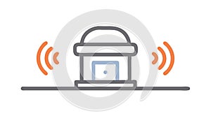Wireless Signal Router Technology Icon, vector design Generative AI