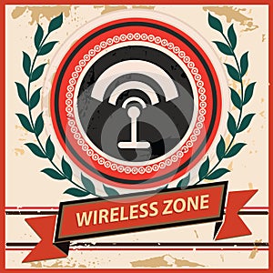 Wireless symbol,Vintage style