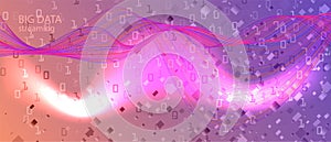 Wireless Tech Vector Background. Fractal Liquid Data Matrix Falling Binary Code. Punk Equalizer Slide. Computing Colorful Trendy