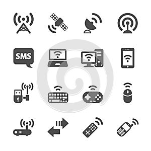 Wireless technology communication icon set, vector eps10