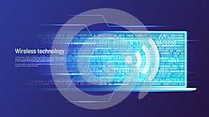 Wireless technology and data transfer concept. Vector illustration.