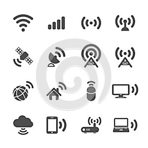 Wireless technology icon set, vector eps10