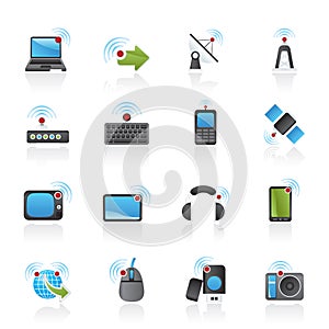 Wireless and technology icons