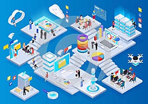 Wireless Technology Isometric Composition