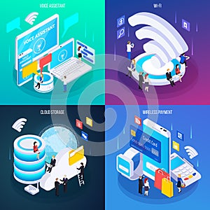 Wireless Technology Isometric Concept