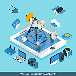 Wireless Technology Isometric Design