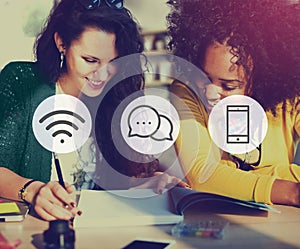Wireless Technology Online Messaging Communication Concept
