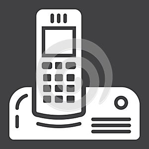 Wireless telephone solid icon, household appliance