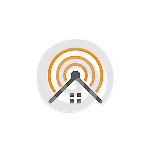 Wireless tower logo illustration vector icon