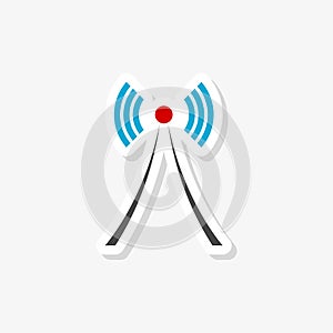 Wireless tower with waves, Tower sticker, Tower logo