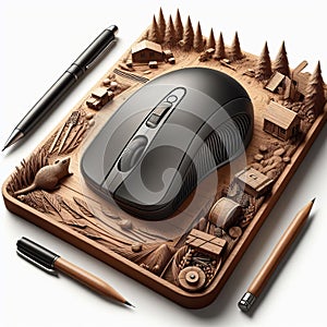 Wireless trackball mouse with a flat shape and precise cursor o