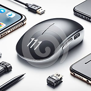 Wireless trackball mouse with a flat shape and precise cursor o