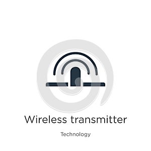 Wireless transmitter icon vector. Trendy flat wireless transmitter icon from technology collection isolated on white background.