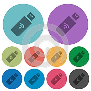 Wireless usb stick color darker flat icons photo