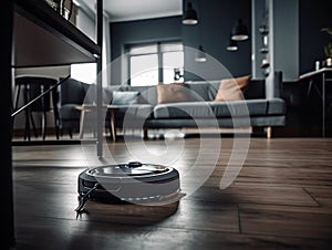 Wireless Vacuum Cleaner Cleaning A Floor