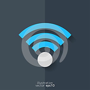 Wireless web icon. Flat design.