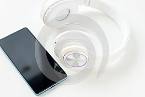 wireless white music headphones.