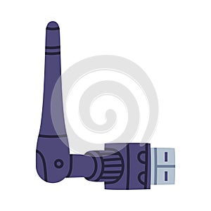 Wireless Wi-Fi Antenna as Personal Computer Accessory and Component Vector Illustration