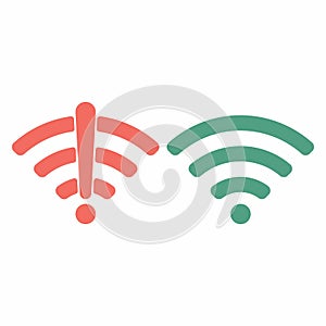 Wireless wifi icon sign flat design vector illustration set