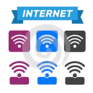 Wireless and wifi icons. Wireless Network Symbol wifi icon. Wire