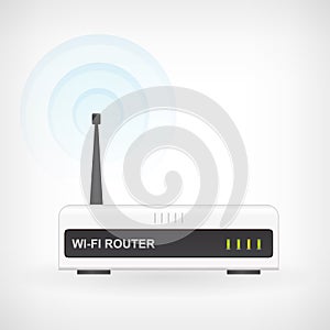 Wireless wifi router modem vector icon photo