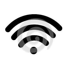 Wireless wifi or sign for remote internet access icon on white background, Flat style for graphic and web design