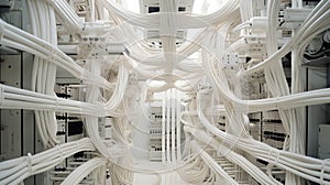 wires data stream white