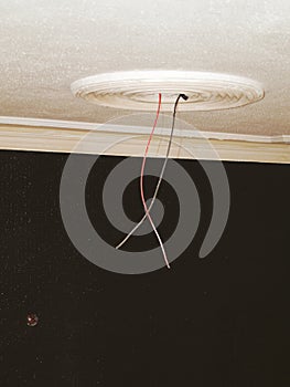 Wires hanging with ceiling