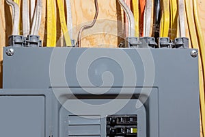 Wires leaving a open electrical outlet box