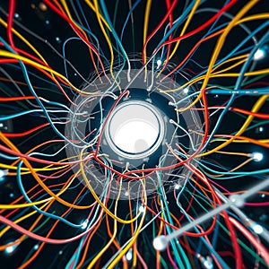 Wires Radiating from Central Light