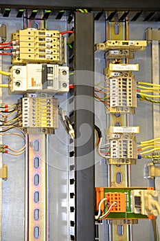 The wiring connections to the terminal