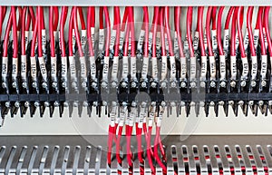 Wiring -- Control panel with wires industrial factory