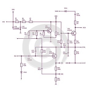 Wiring diagram with radio parts