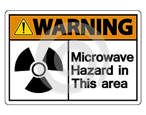 Wirning Microwave Hazard Sign on white background,Vector illustration