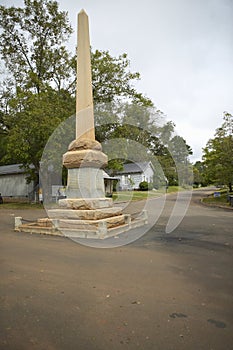 The Wirz Monument monolith in Andersonville Georgia commemorating the hardships of the Civil War