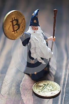 Wisard figure controlling the bitcoin, an interpretation of investors