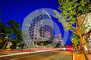 Wisconsin Avenue at night, in downtown Bethesda, Maryland