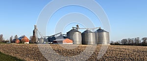 Wisconsin Dairy Farm Grain Elevator Silos