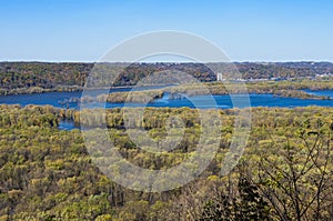 Wisconsin and Mississippi Rivers Confluence at Wyalusing