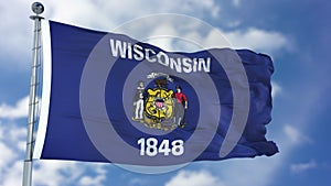 Wisconsin Waving Flag