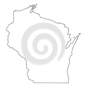 Wisconsin WI State Border USA Map Outline