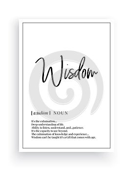 Wisdom definition, vector