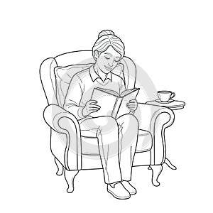 Wisdom and Learning Thoughtful Reader Engrossed in Book Knowledge Acquisition Art