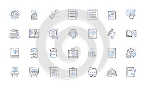 wisdom line icons collection. Insight, Understanding, Enlightenment, Knowledge, Learning, Education, Discernment vector