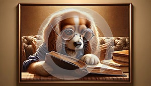 Wisdom in Pages: A Canine\'s Scholarly Quest. Generative AI.