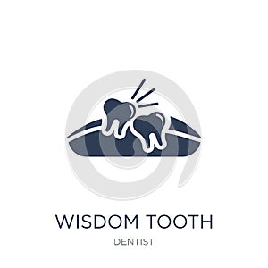 Wisdom tooth icon. Trendy flat vector Wisdom tooth icon on white