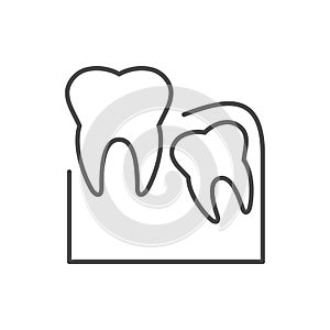 Wisdom tooth line outline icon