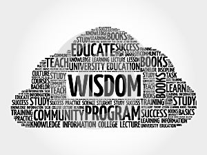 Wisdom word cloud collage