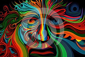 Wise, emotion, abstract, colourful, painting, emotional, vibrant, lines, expression, wallpaper, background, generative ai