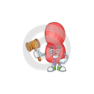 A wise Judge neisseria gonorrhoeae cartoon mascot design wearing glasses